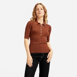 EUC Everlane Italian merino rib polo